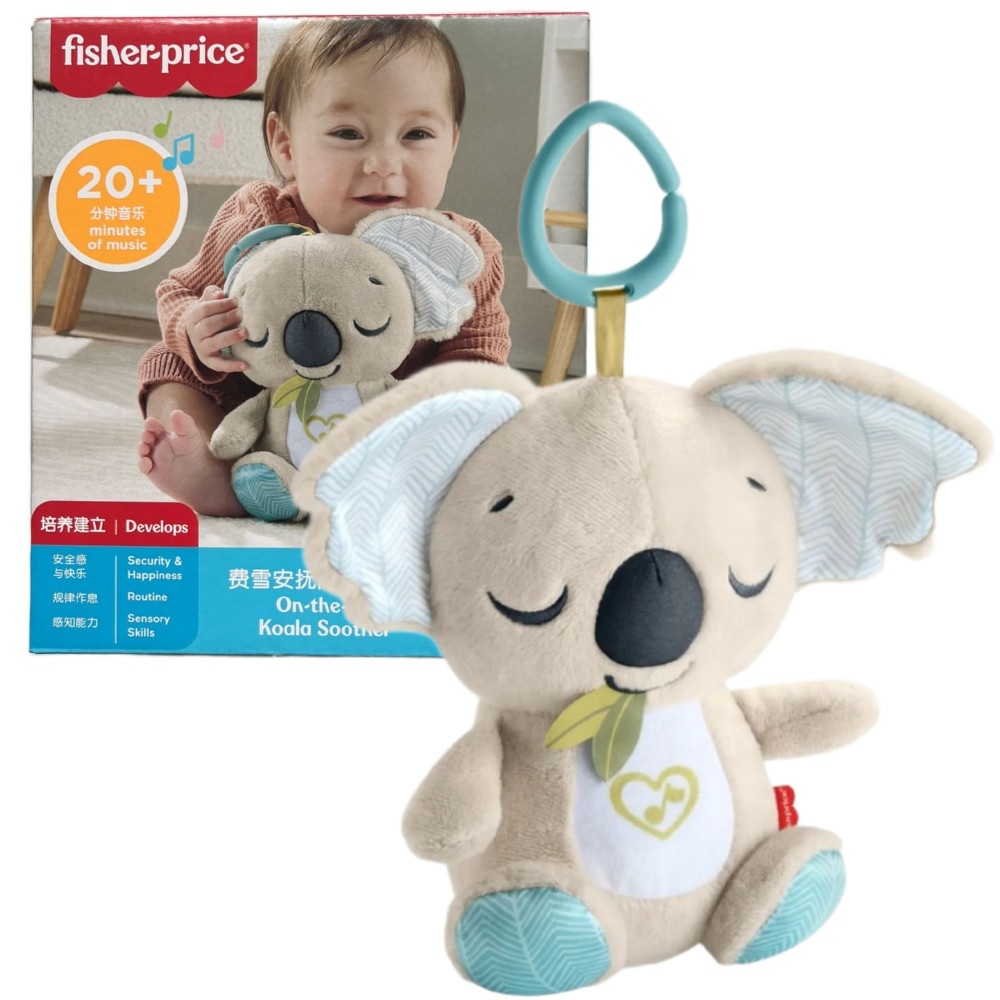 Fisher-Price Koala Muzyczny Przenośny Uspokajacz Zawieszka do Wózka Przytulanka JKB94