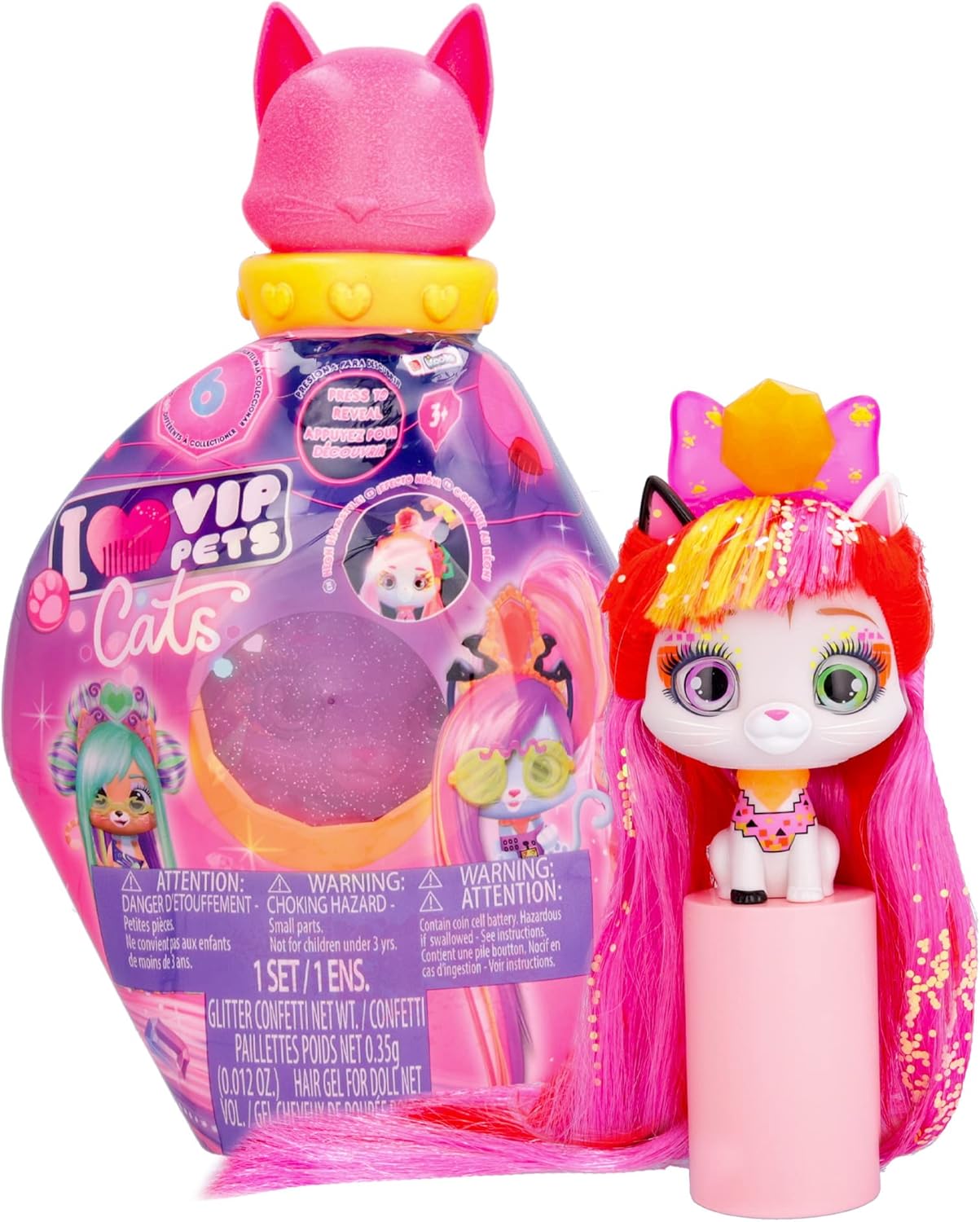 IMC Toys I Love Vip Pets Cats Figurka Kotka z długimi włosami do stylizacji Electra 714496